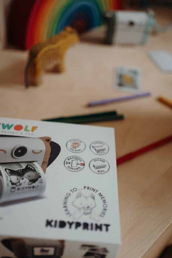 Kidywolf Kidyprint Kindercamera met thermische printer bij Grasonderjevoeten.nl