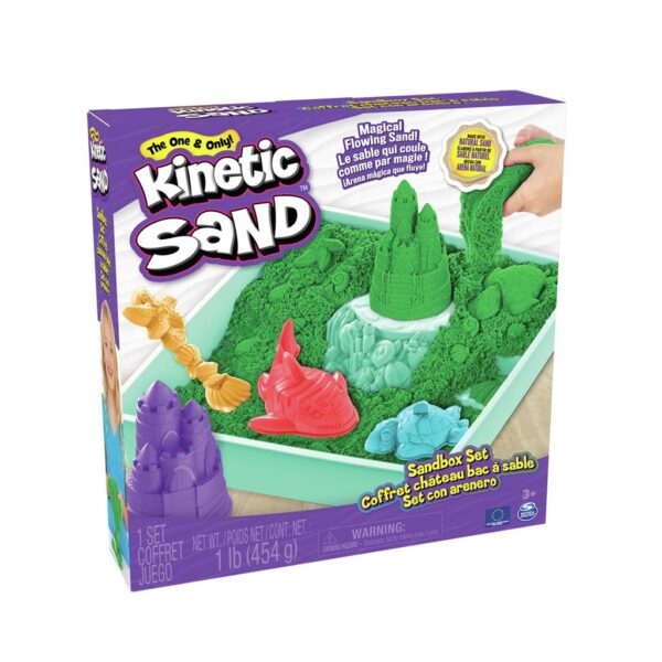 Kinetic Sand Zandbak met Groen Kinetisch Zand en Accessoires 0778988404942 (1)