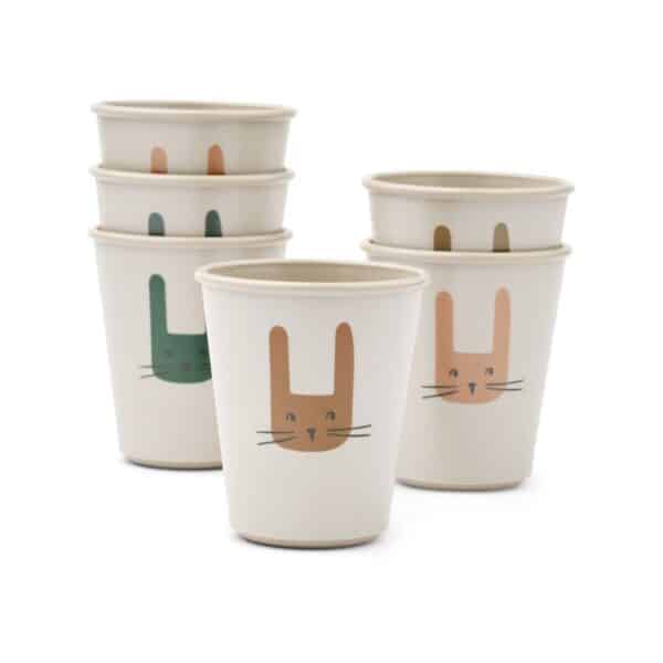 Liewood Drinkbekers Set Lana Bunny Sandy 6 stuks 5715493378820