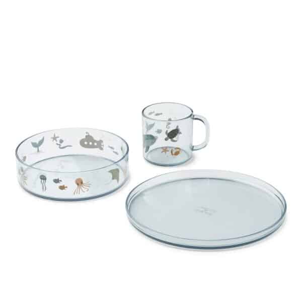 Liewood Kinderservies Set Siva Tritan Sea Creature Sandy 5715493439934