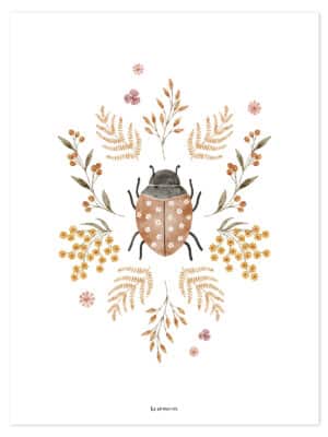 Lilipinso Coccinella Poster Ladybird and Flowers 3700412477144