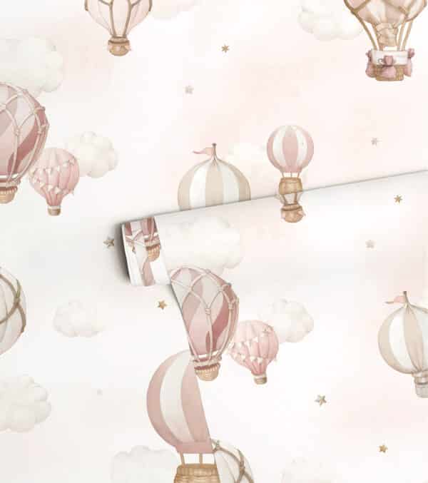 Lilipinso Selene Behangstaal Hot Air Balloons Pink 3700412478134