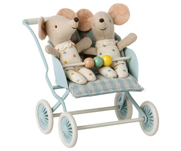 Maileg Buggy Stroller Baby Mice - Mint 5707304126966 - 11-3107-00_01 (2)