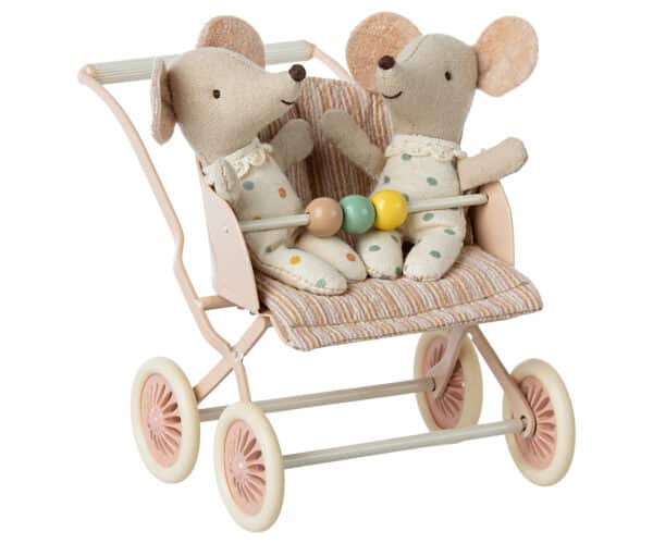 Maileg Buggy Stroller Baby Mice - Rose 5707304127963 - 11-3107-01 (3)