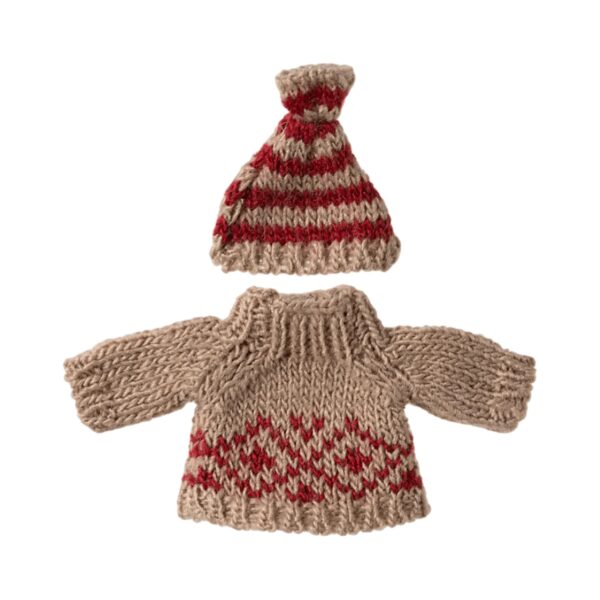 Maileg Kledingset Mum Mouse Knitted Sweater and Hat 5707304141068