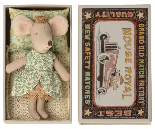 Maileg Little Sister Princess Mouse in Matchbox - Prinses Muis