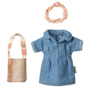 Maileg Mum Mouse Kleertjes Denim Dress and Bag 5707304143680 (1)