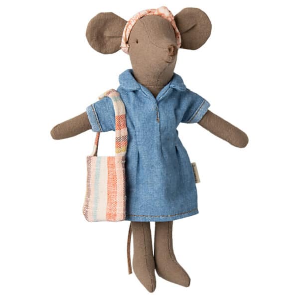 Maileg Mum Mouse Kleertjes Denim Dress and Bag 5707304143680 (1)