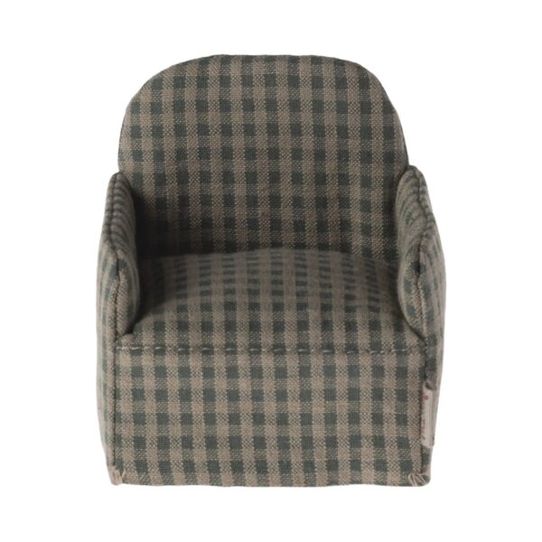 Maileg Poppenhuis Accessoires Stoel Mouse Green Checker 5707304140467