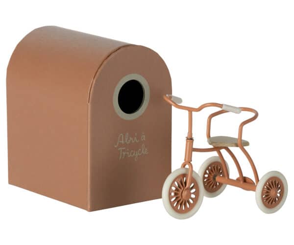Maileg Tricycle Abri Driewieler met Hokje - Coral 11-3104 (1)
