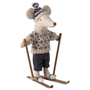 Maileg Winter Mouse Dad Mouse Ski Set 5707304140795