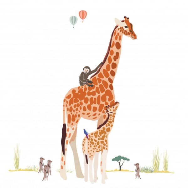 Mimi'lou Muursticker Safari Giraf XL 3700792636360 (2)