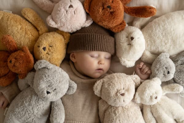 Moonie Slaapknuffel met Licht en Geluid Humming Bear bij Grasonderjevoeten.nl