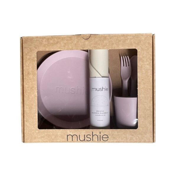 Mushie Giftbox Kinderservies Rond - Soft Lilac (2)