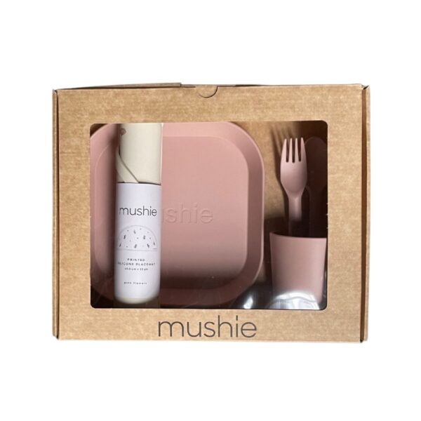 Mushie Giftbox Kinderservies Vierkant - Blush (1)