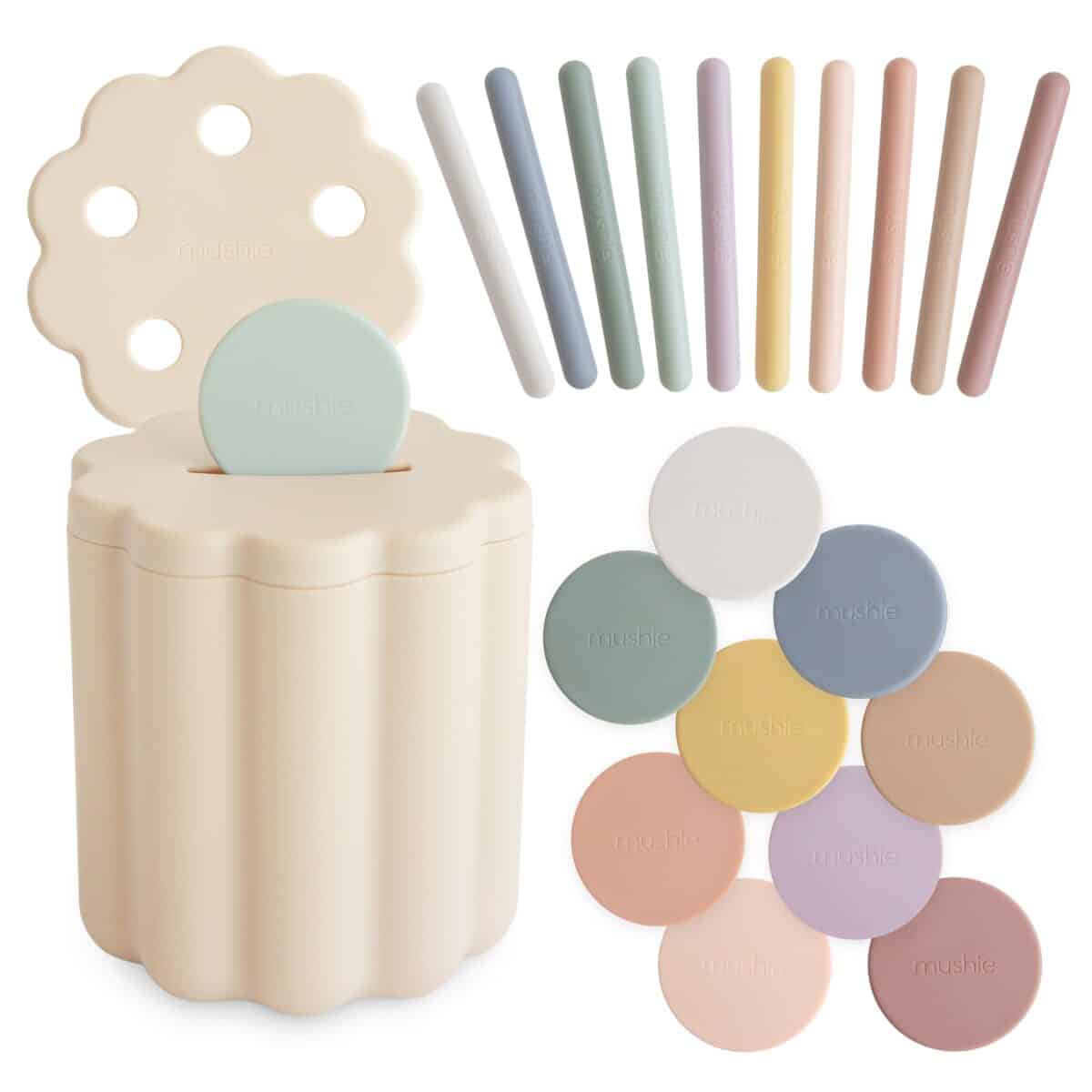 Mushie Sorteerbox Coin & Tube Sorting Box Set - Grasonderjevoeten.nl