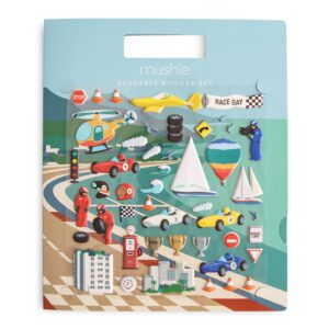 Mushie Stickerboek Herbruikbaar - Race Auto's 0840355800739 (1)