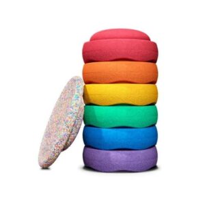 Stapelstein Rainbow Classic met Super Confetti Balance Board 6+1 - 4260607085763